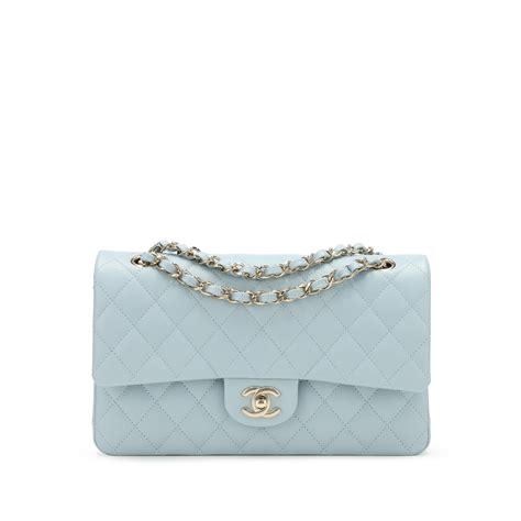 chanel medium single flap blue|chanel classic flap 25cm.